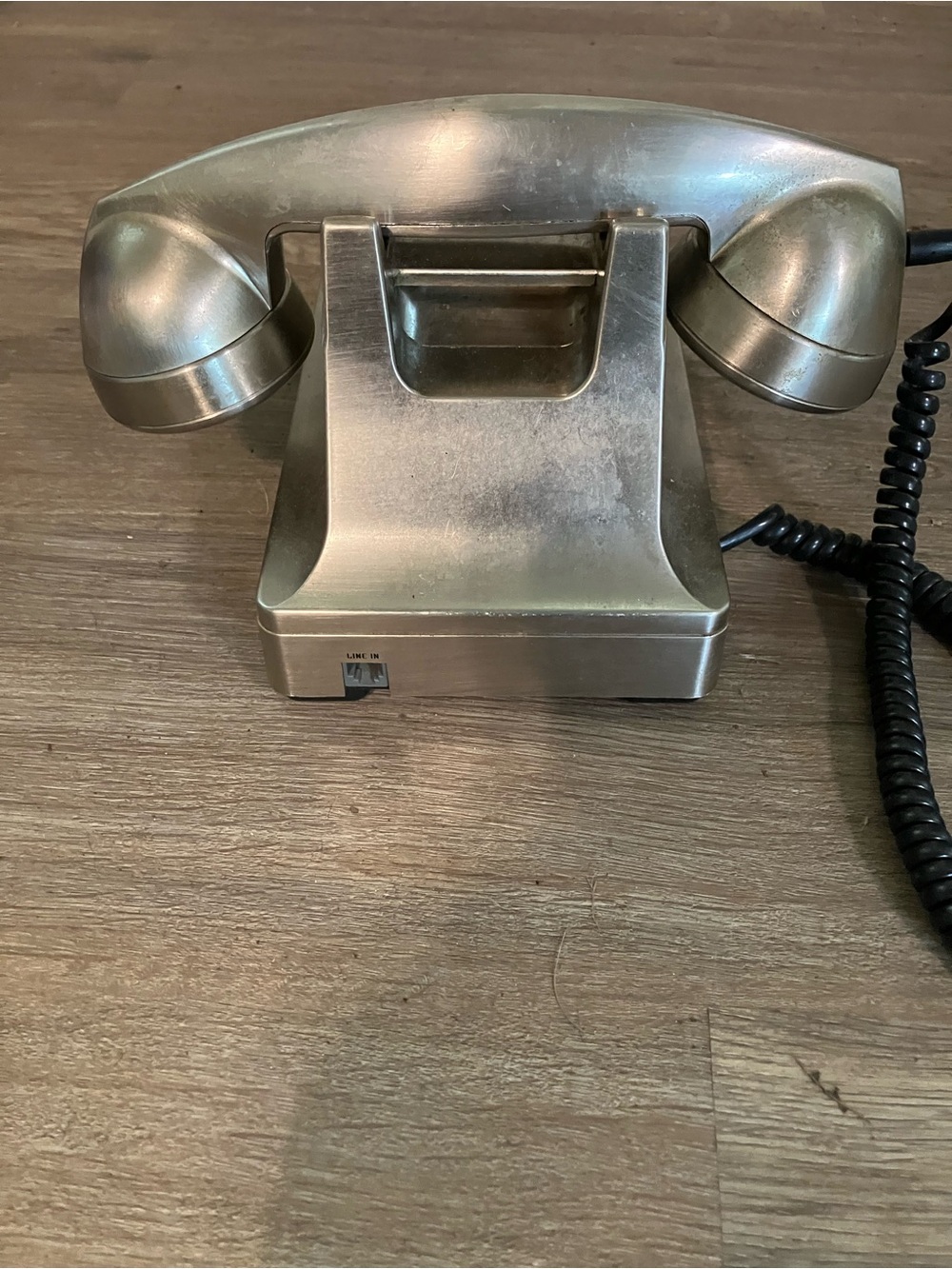 Vintage Rotary-Style Desk Phone in Metallic Silver - Picture 2 of 3